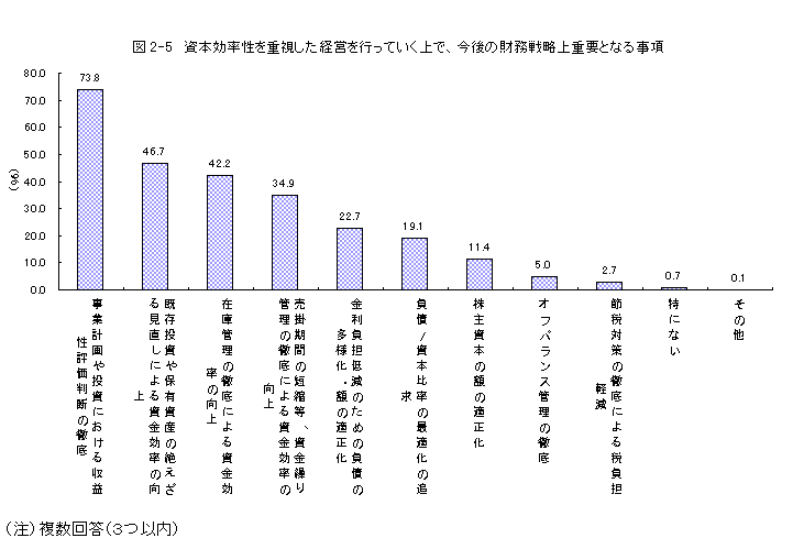 図2-5 資本効率性を重視した経営を行っていく上で、今後の財務戦略上重要となる事項