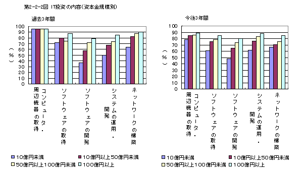 第2-2-2図 IT投資の内容(資本金規模別)